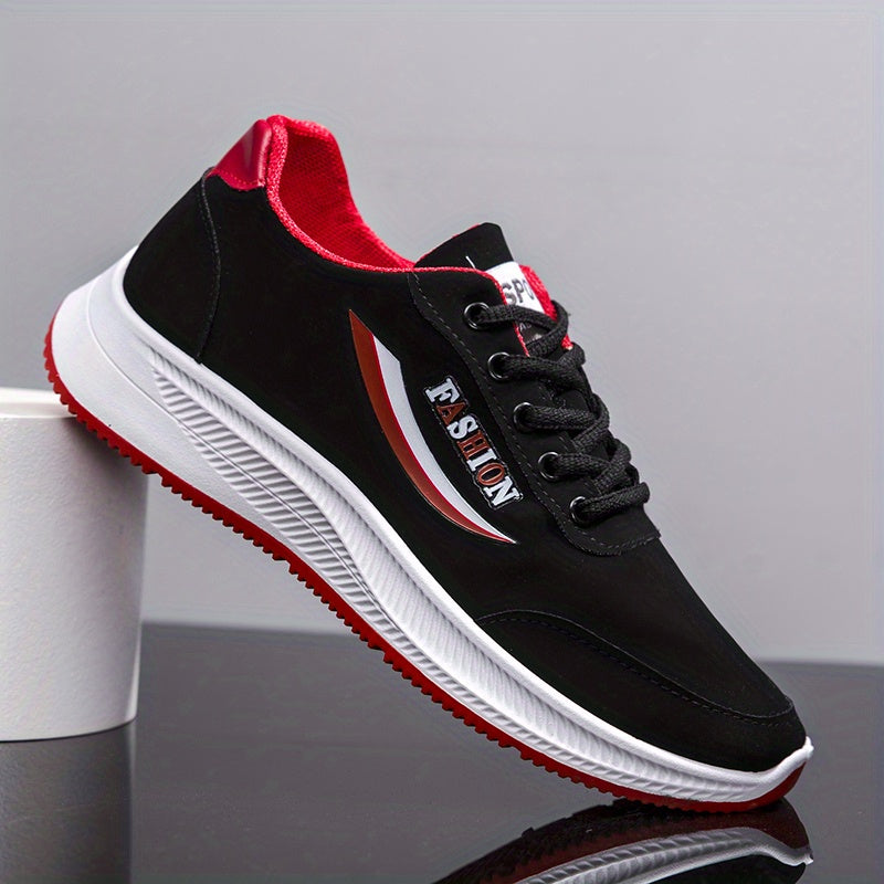 Men's Letter Print Lace up Sneakers Soft Sole Walking Shoes