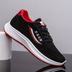 Men's Letter Print Lace up Sneakers Soft Sole Walking Shoes