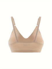 Seamless Solid Bra & Panties Set Soft Intimates Lingerie Women's Underwear
