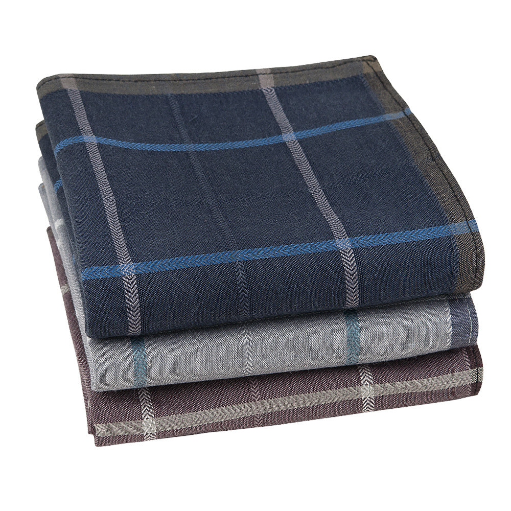 3pcs Men's Striped Pocket Handkerchief - Lightweight Business