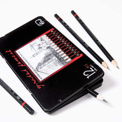 12pc Set Drawing Sketch Pencils 8B 2H Medium for Art Sketching Shading
