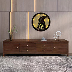 Children's Room LED Wall Clock Creative Light Retro Wooden Sign Decoration