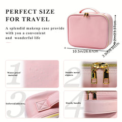 LED Makeup Bag with Large Lighted Mirror and Organizer