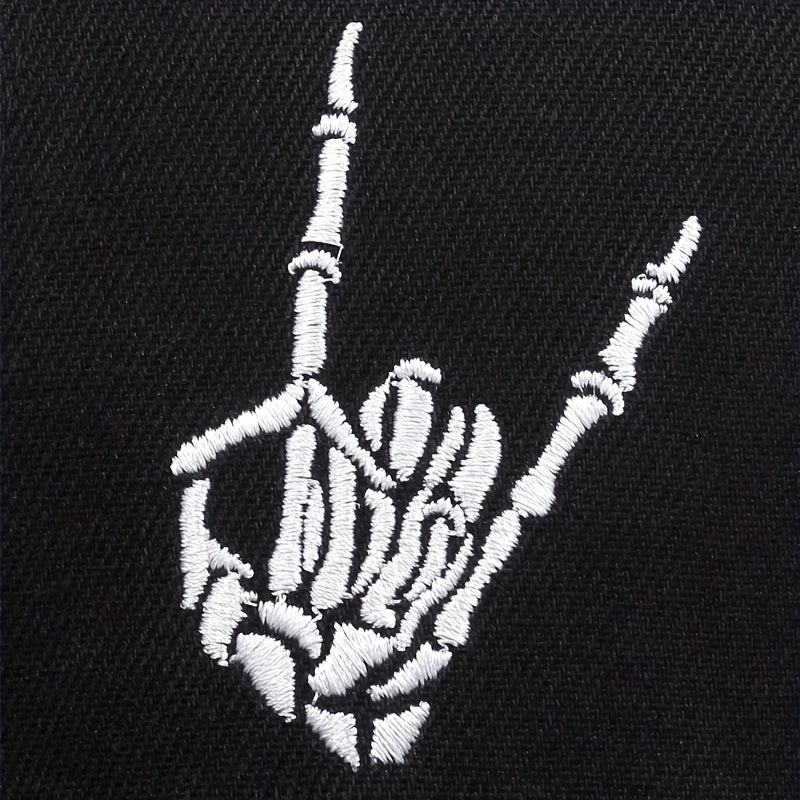 Skeleton Hand Embroidery Baseball Cap Hip Hop Classic Snapback Hat