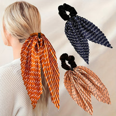 Vintage Pleated Scrunchies Hair Tie Velvet Hair Rope Striped Hair Accessories