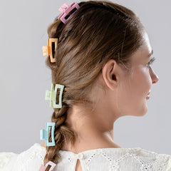 6pcs Matte Hair Clips for Thick Hair, Non-slip Rectangular Jaw Clips