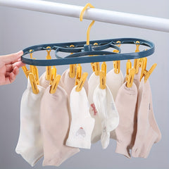 12 Clip Windproof Drying Hanger for Underwear and Hosiery