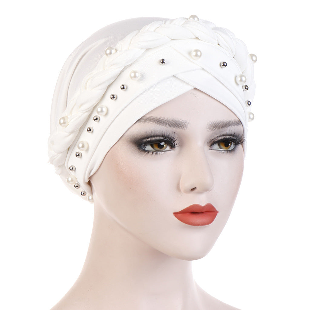 Milk Fiber Fabric Plain Single Braid Hat with Head Circumference