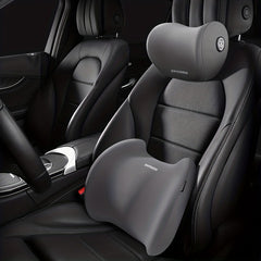 Universal Memory Foam Car Headrest Waist Support Pillow Gray