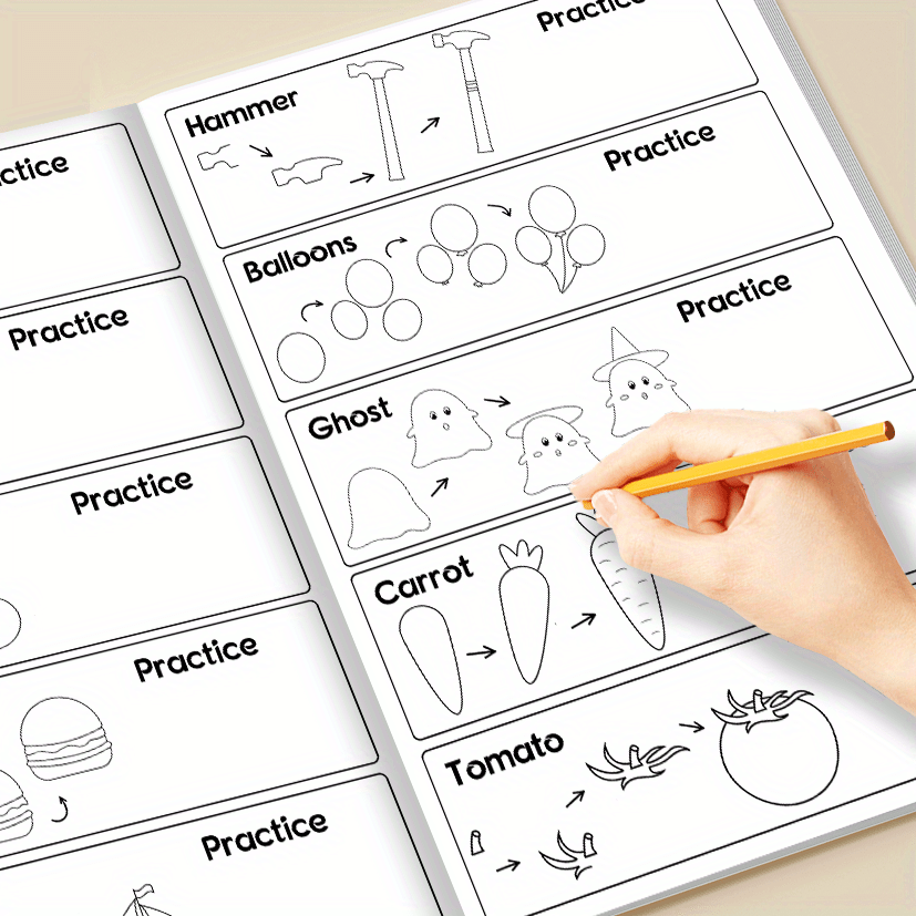 Step by Step Drawing & Coloring Book with Animal Fruit Transport & Rainbow Pages