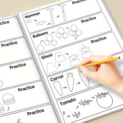 Step by Step Drawing & Coloring Book with Animal Fruit Transport & Rainbow Pages