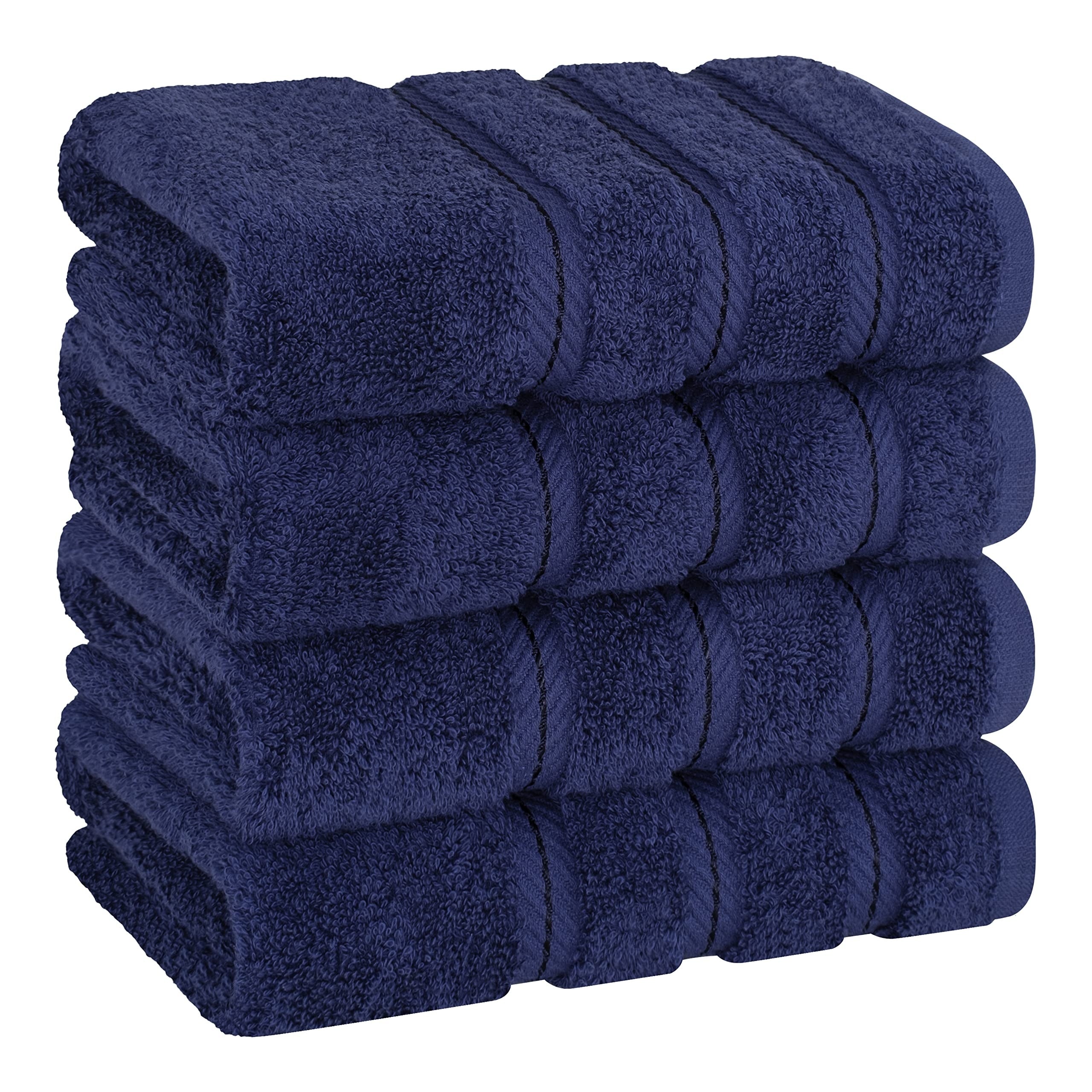 4pcs Solid Cotton Hand Towels Set Ultra Soft Highly Absorbent