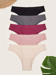 5pcs Seamless Low Waist Panties Women's Lingerie