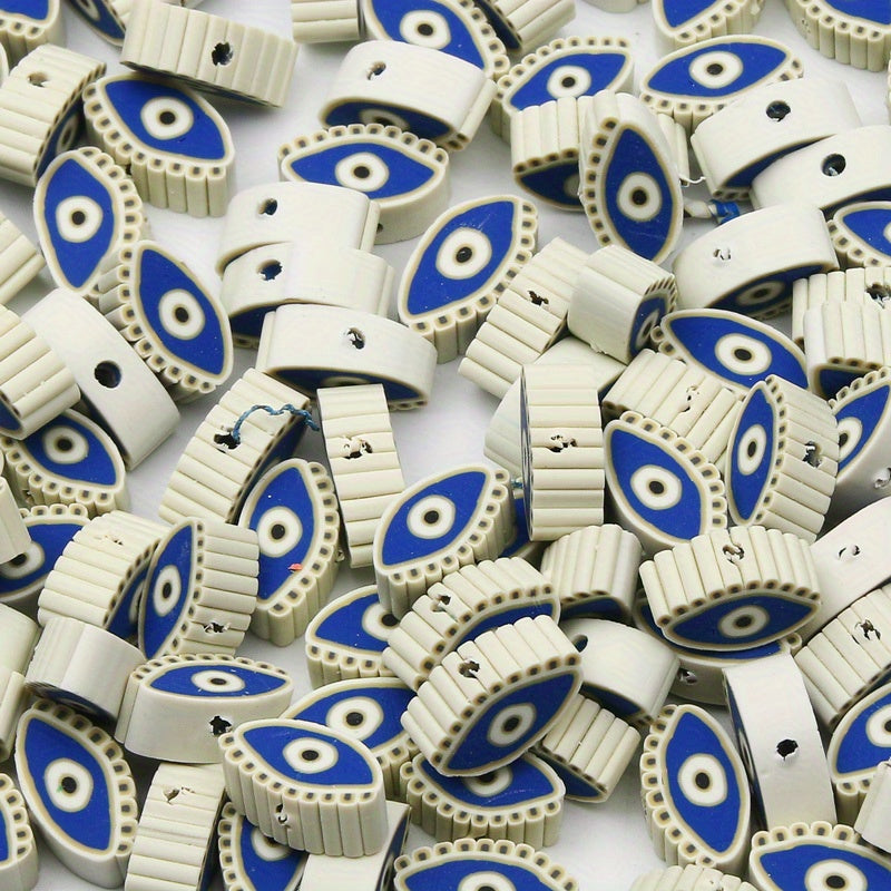 50pcs Eyes Pattern Soft Pottery Beads DIY Accessories