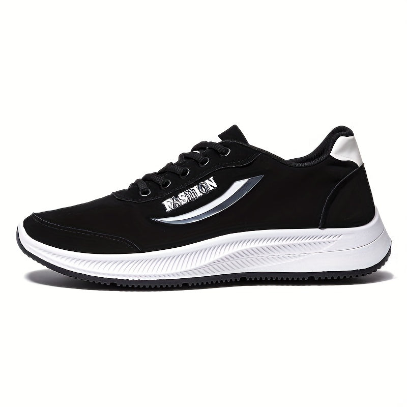 Men's Letter Print Lace up Sneakers Soft Sole Walking Shoes