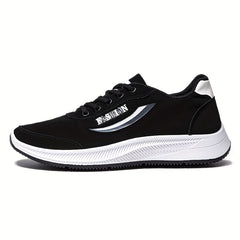 Men's Letter Print Lace up Sneakers Soft Sole Walking Shoes