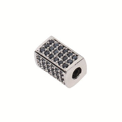 Brass CZ Tube Bead Bracelet Pendant Micro Inlaid Gasket DIY Jewelry
