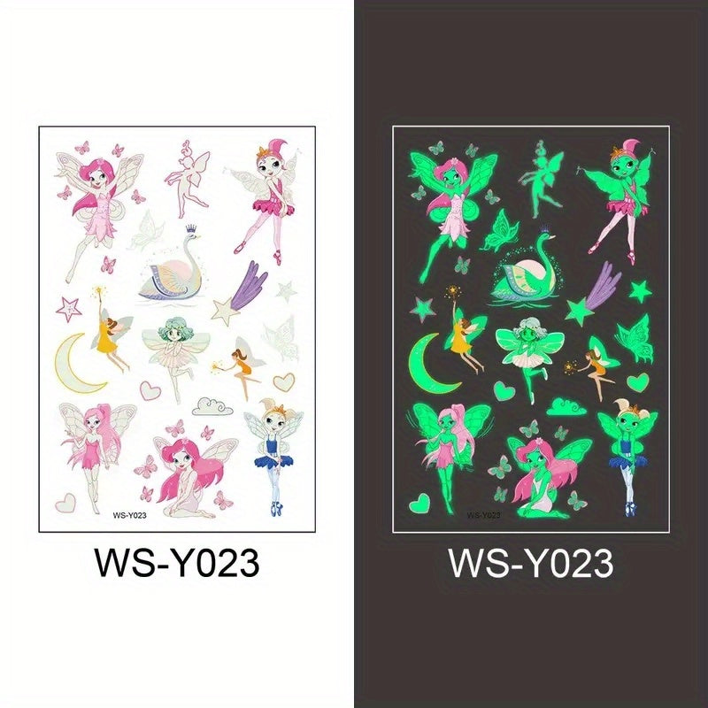 Glow in the Dark Cartoon Tattoos for Kids