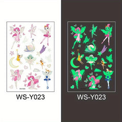 Glow in the Dark Cartoon Tattoos for Kids