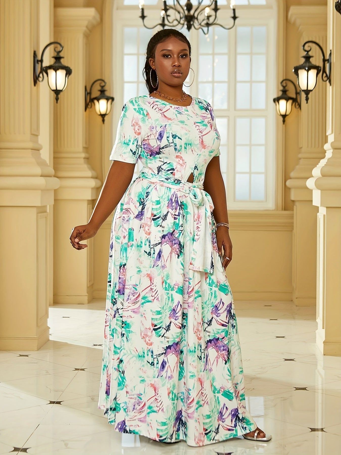  Tie Dye Crop Top & Maxi Skirt Two Piece Set