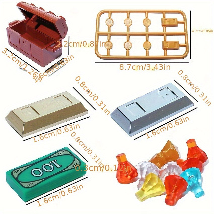Mixed Color Treasure Accessories for Building Blocks with Simulated Jewelry