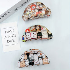 Animal Pattern Small Hair Claw Clip for Women Girls