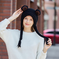 Winter Warm Hat Fleece Ear Hat With Tassel