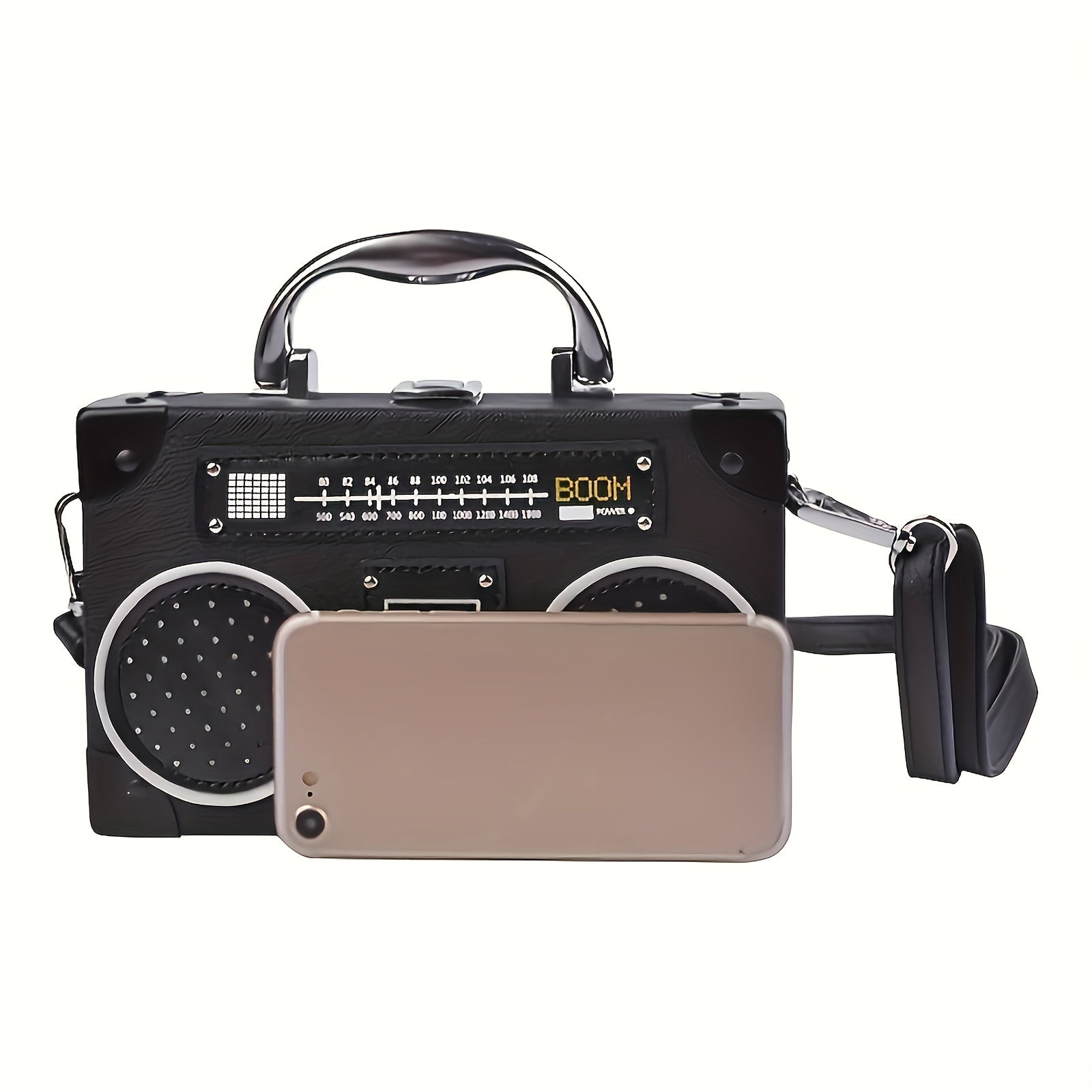 Vintage Mini Radio Crossbody Bag PU Leather Handbag