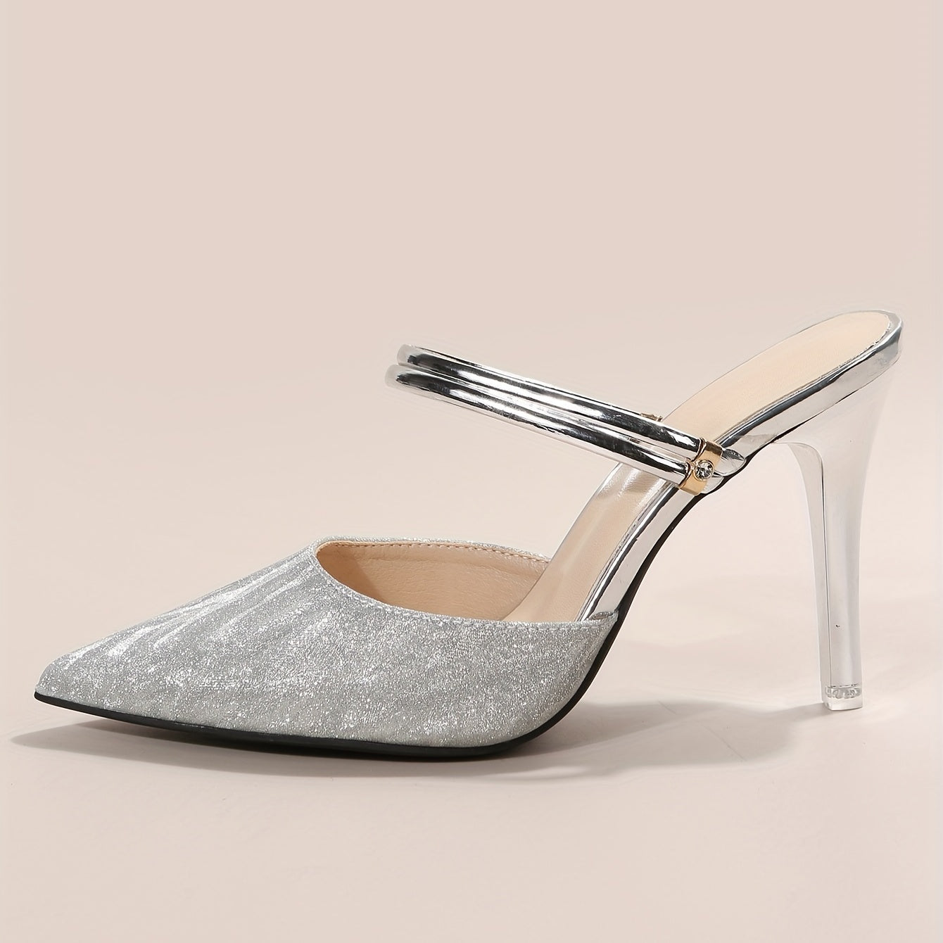 Point Toe Stiletto Heel Glitter Party Dance Shoes