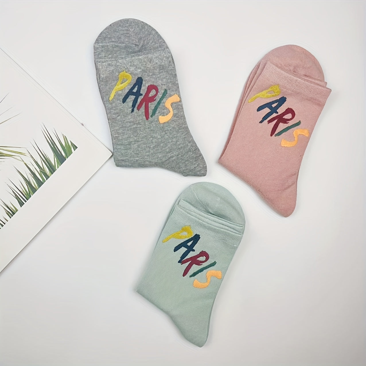 5 Pairs Letter Print Socks Mid Tube Women's Stockings