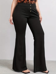  High Rise Flared Leg Trousers