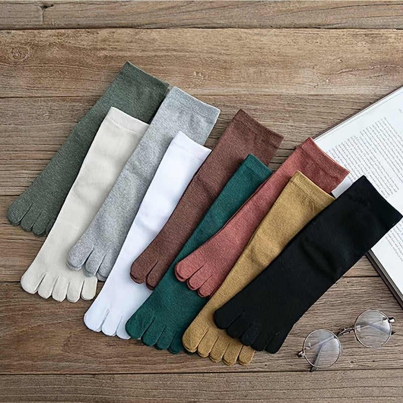 Cotton Crew Toe Socks for Running Women