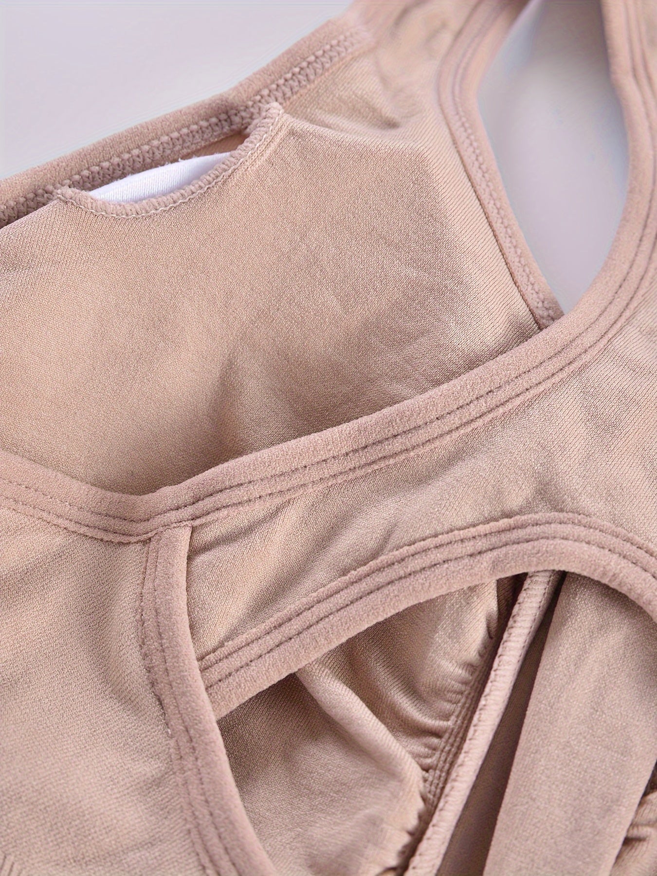 Cut Out Zipper Sports Bra Breathable Push Up Shockproof Women's Underwear
