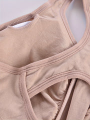Cut Out Zipper Sports Bra Breathable Push Up Shockproof Women's Underwear