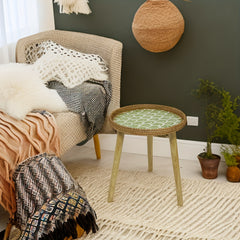 Boho Style Rattan Bedside Table Small Coffee Table