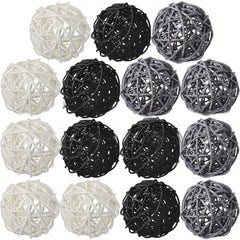 15pcs Decorative Rattan Balls Craft Orbs for Home and Party Decor