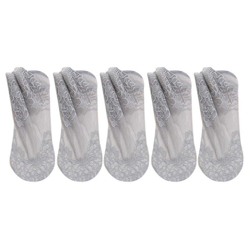 5 Pairs Floral Lace Short Socks Lightweight Stockings & Hosiery