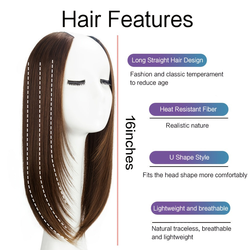 Synthetic U Shape Clip In Hair Extensions Straight Easy to Use