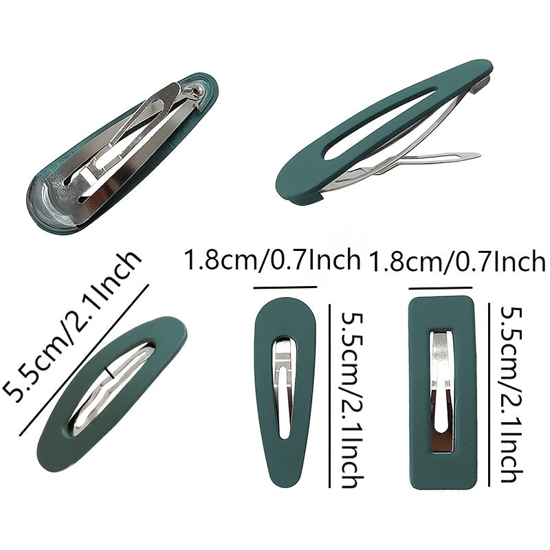 10pcs Geometric Snap Hair Clips Matte Barrettes for Girls Women
