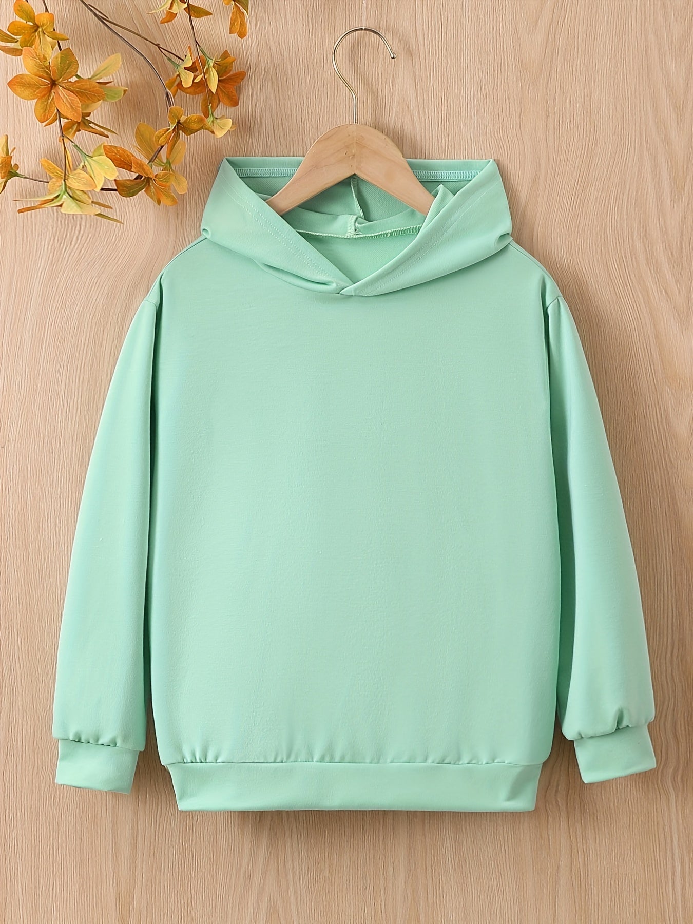 Girls Letter Print Hooded Sweatshirt Long Sleeve Pullover Hoodie