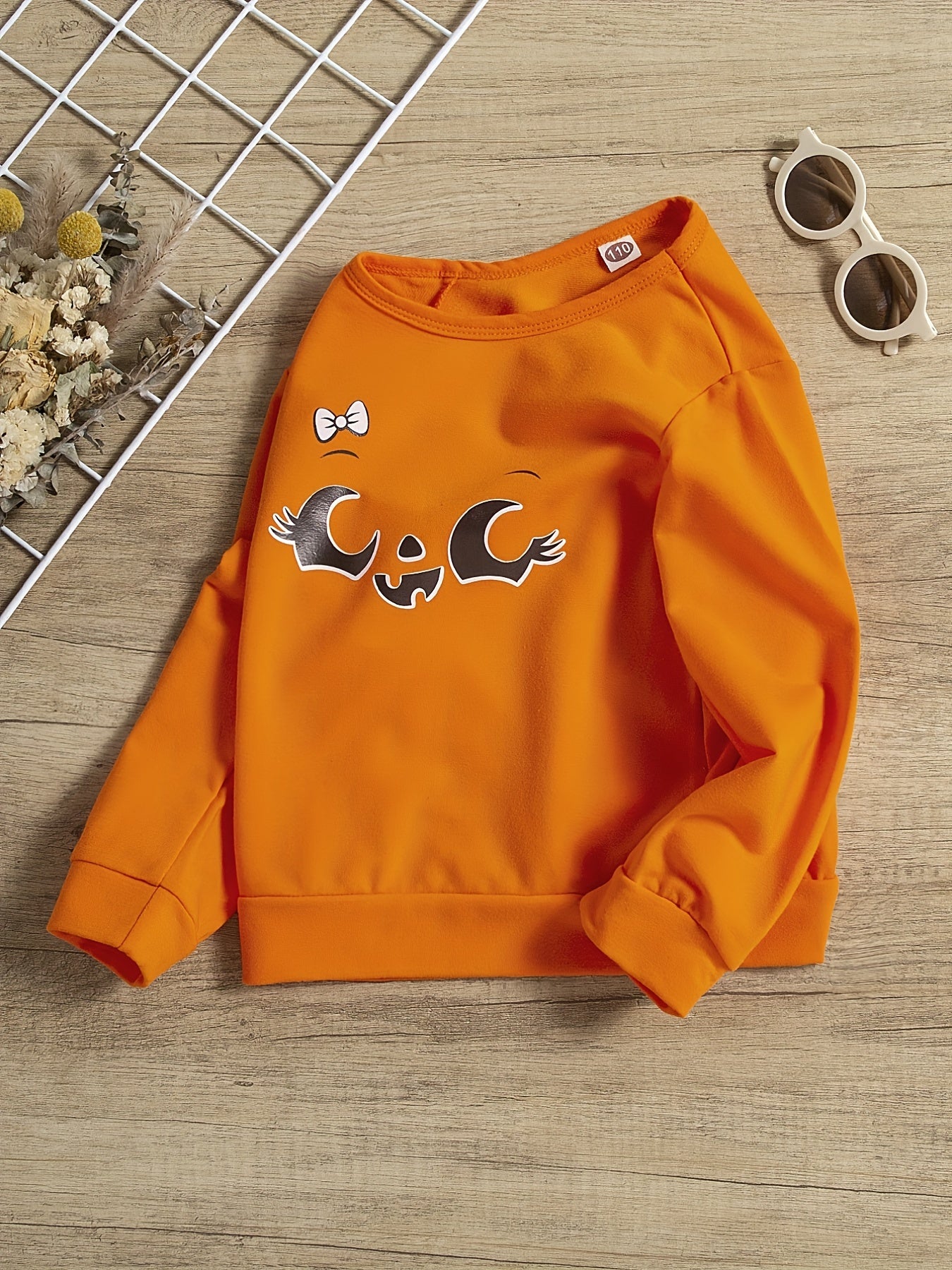 Girls Sweatshirt Smile Graphic Comfort Fit Long Sleeve Top Pullovers Kids