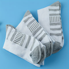 3 Pairs Geometric Pattern Socks Comfy & Mid Tube Women's Stockings
