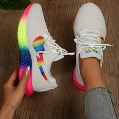 LGBT Pride Month Women's Sports Shoes Lace Up Running Sneakers