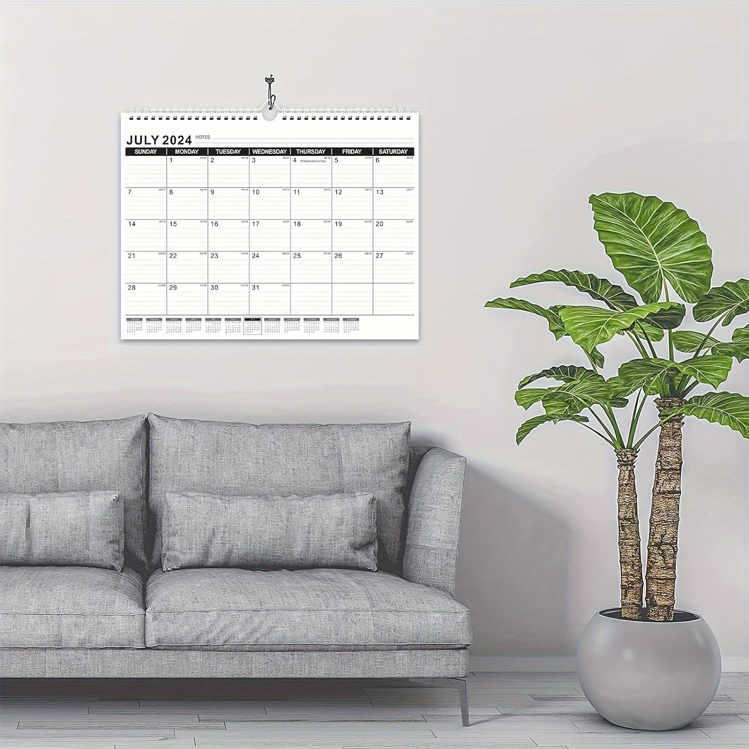Wall Calendar 18 Monthly Calendar From January To June 36.83 X 27.94 Cm