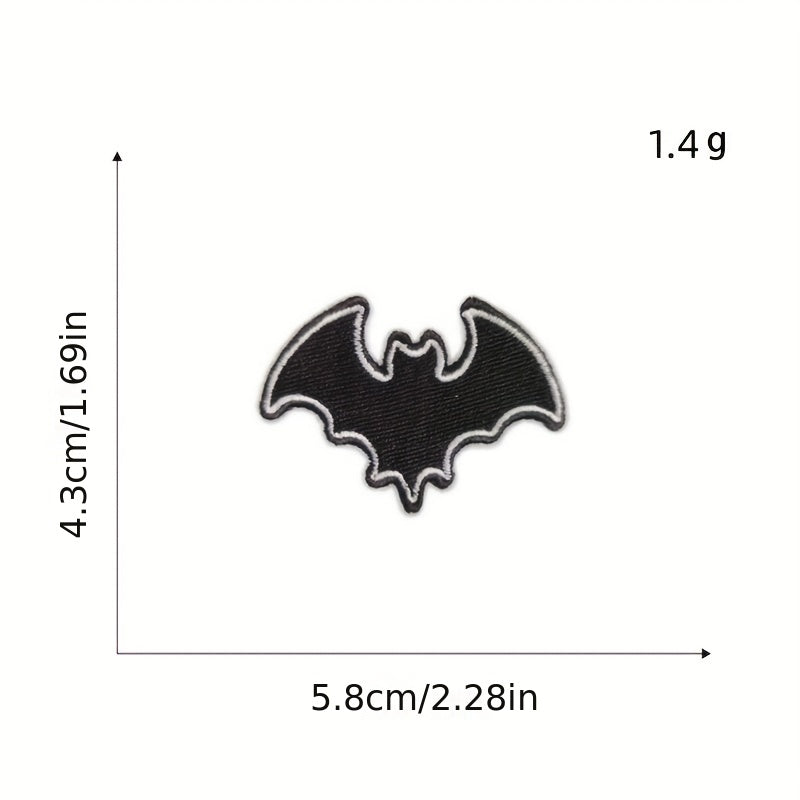 9pcs Thriller Iron On Patches For Men Sew On Embroidered Applique Repair Patch