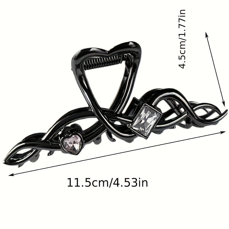 Twisted Hair Claw Rhinestone Zircon Shark Claw Ponytail Holder Hair Accessory
