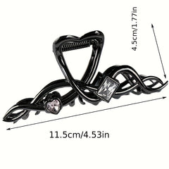 Twisted Hair Claw Rhinestone Zircon Shark Claw Ponytail Holder Hair Accessory