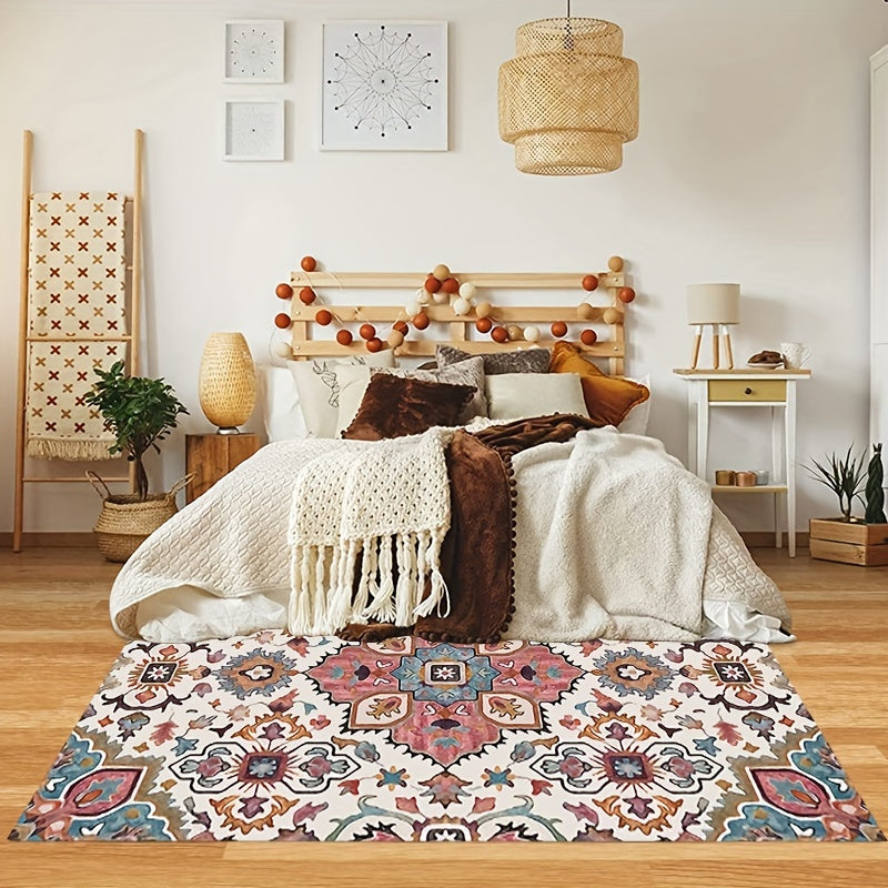 Soft Vintage Boho Area Rug Persian Pattern Anti Fatigue Shaggy Carpet