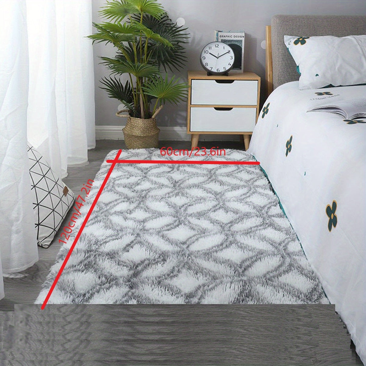 Plush Shag Area Rug Soft Indoor Moroccan Rugs for Bedroom Living Room