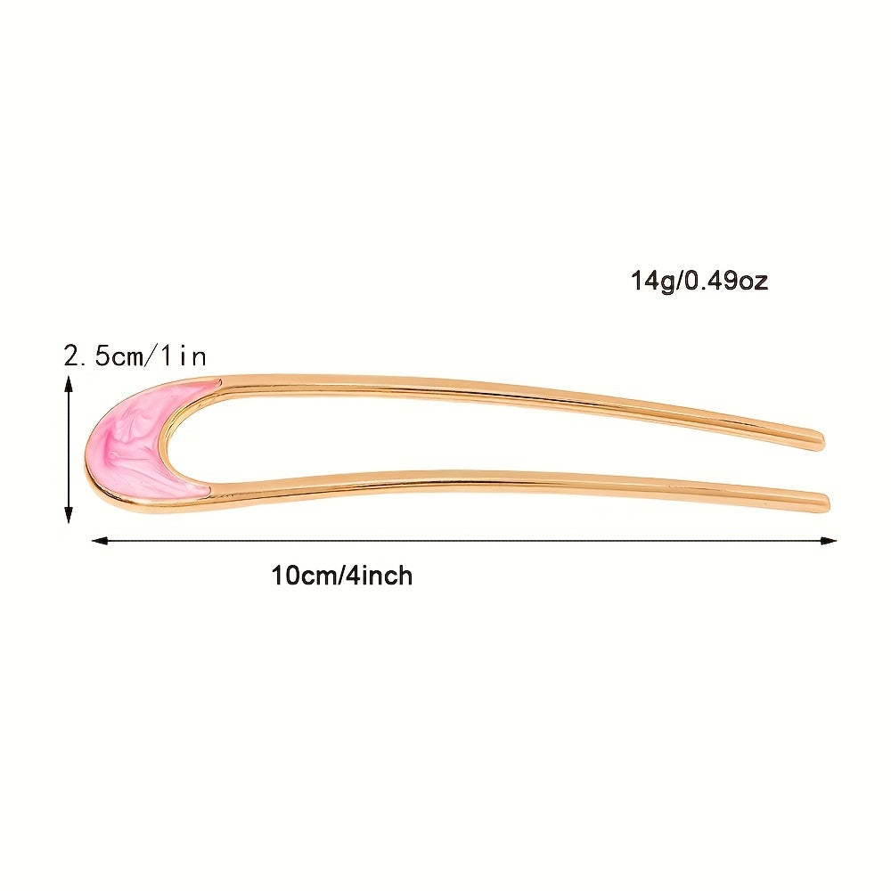 3PCS Retro U-shaped Metal Hairpin Hair Accessory For Girls and Women